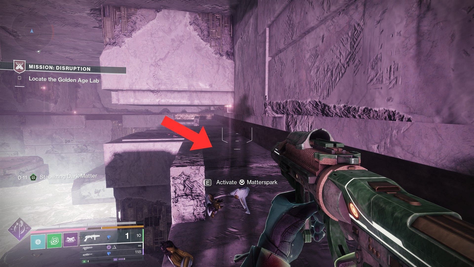 Take the small path after transforming into a ball (Image via Bungie)