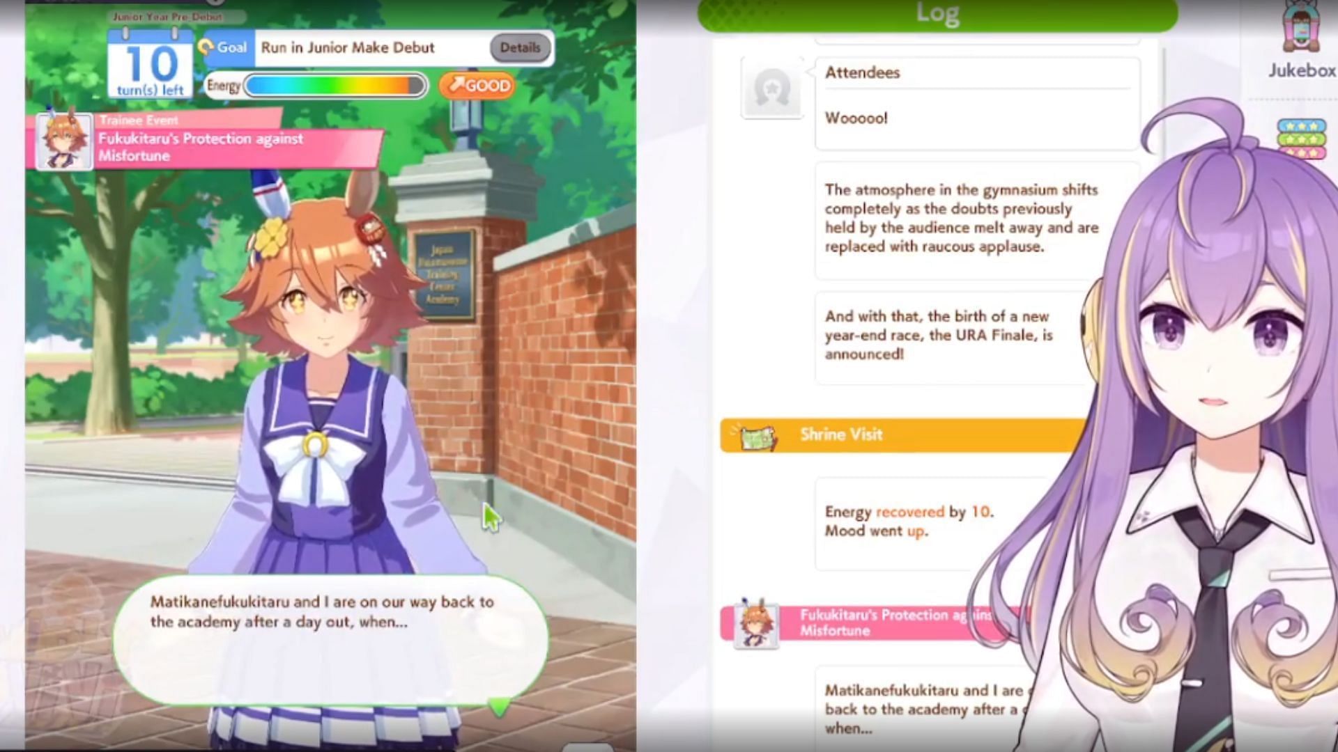 Hundreds of viewers tune in to watch VIVI&#039;s purple-haired avatar play the game (Image via vividlyVIVI/Twitch)