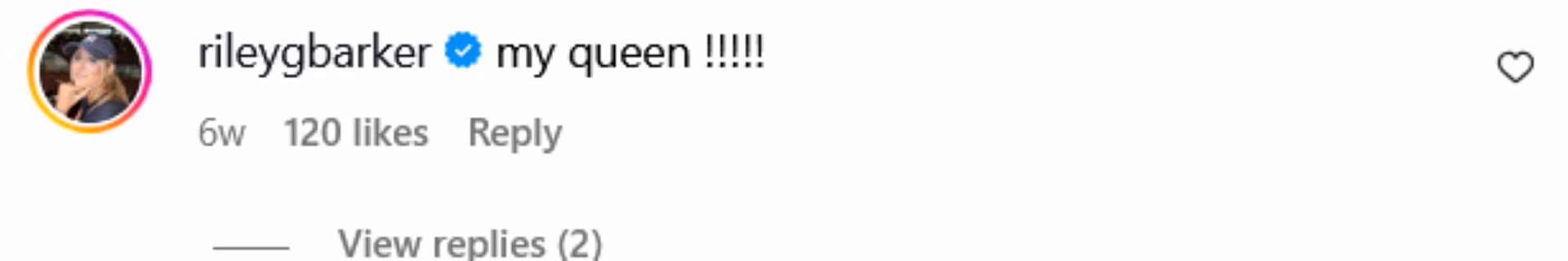 Screenshot of Riley Gaines&#039; reaction on the post. Credits &ndash; IG/rebekahallick