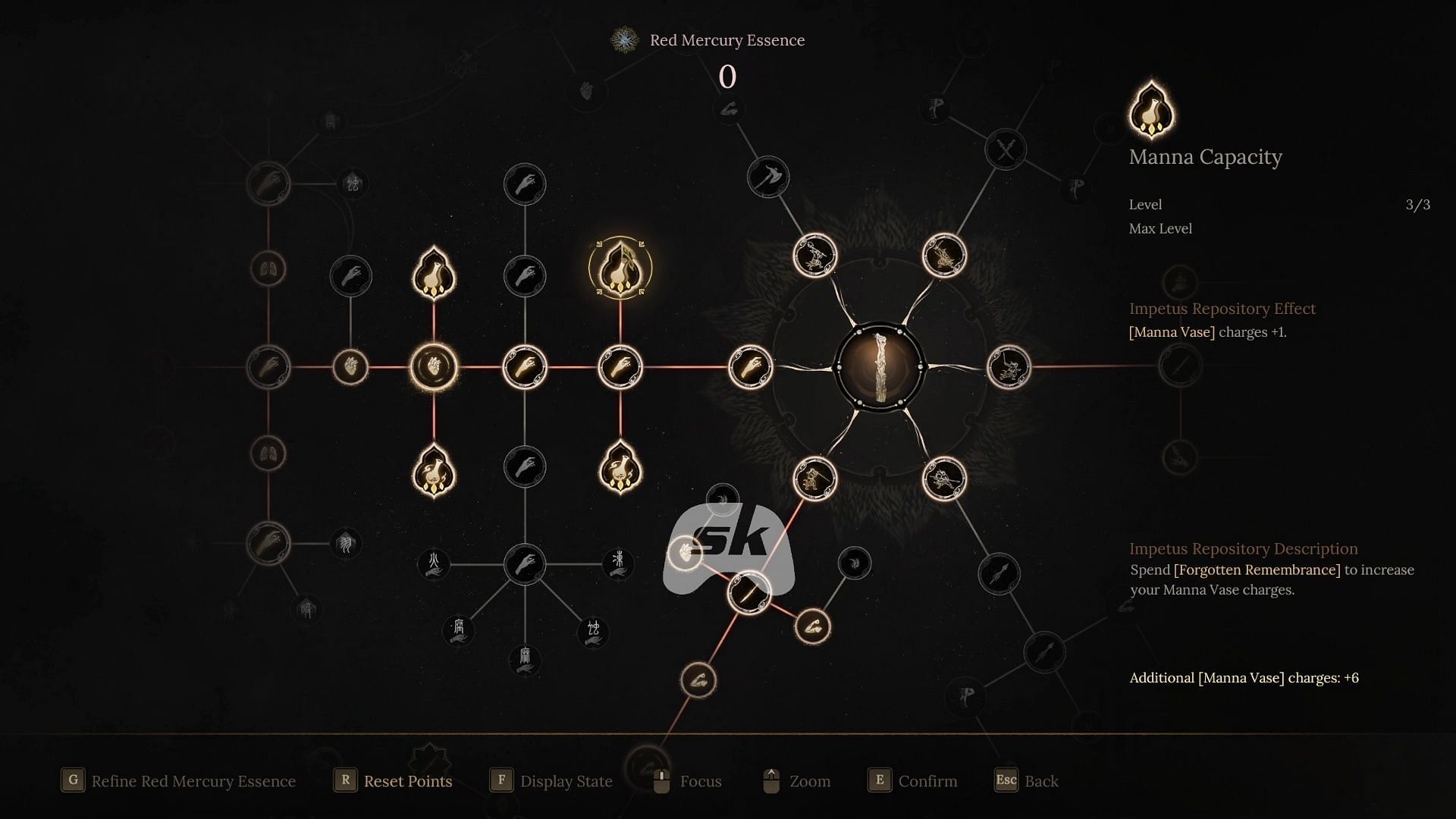 Manna Capacity&#039;s skill tree (Image via Sportskeeda Gaming || 505 Games)