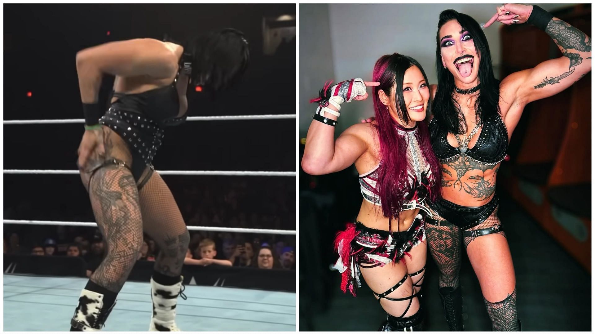 Rhea Ripley and IYO SKY. (Photos: WWE on YouTube and @iyo_sky on IG)