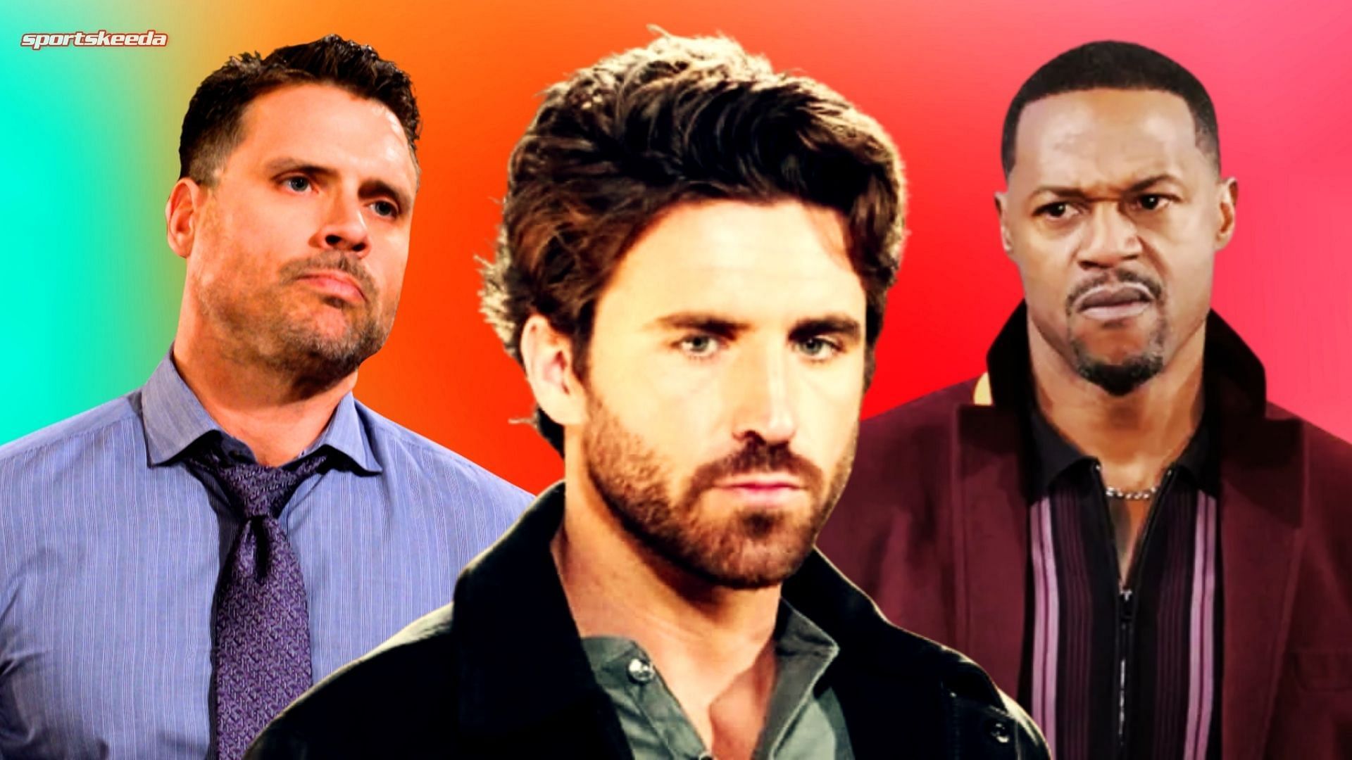 From left to right, Nick, Chance and Damian on The Young and the Restless (Custom edit by Sportskeeda, Original images via CBS Network)