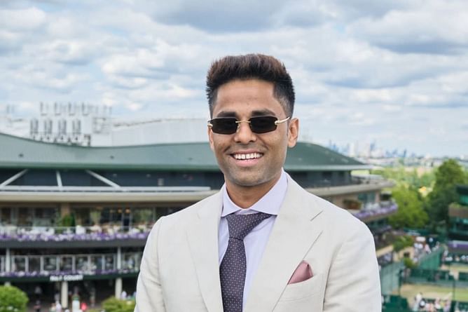 Suryakumar Yadav attends Wimbledon 2025 in classic formalwear with wife Devisha Shetty [In Pictures]