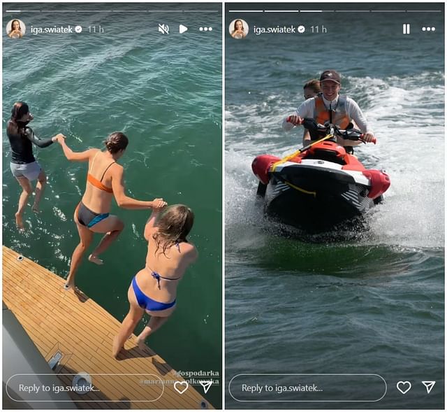 Swiatek enjoys jet skiing on a fun getaway; Instagram - @iga.swiatek