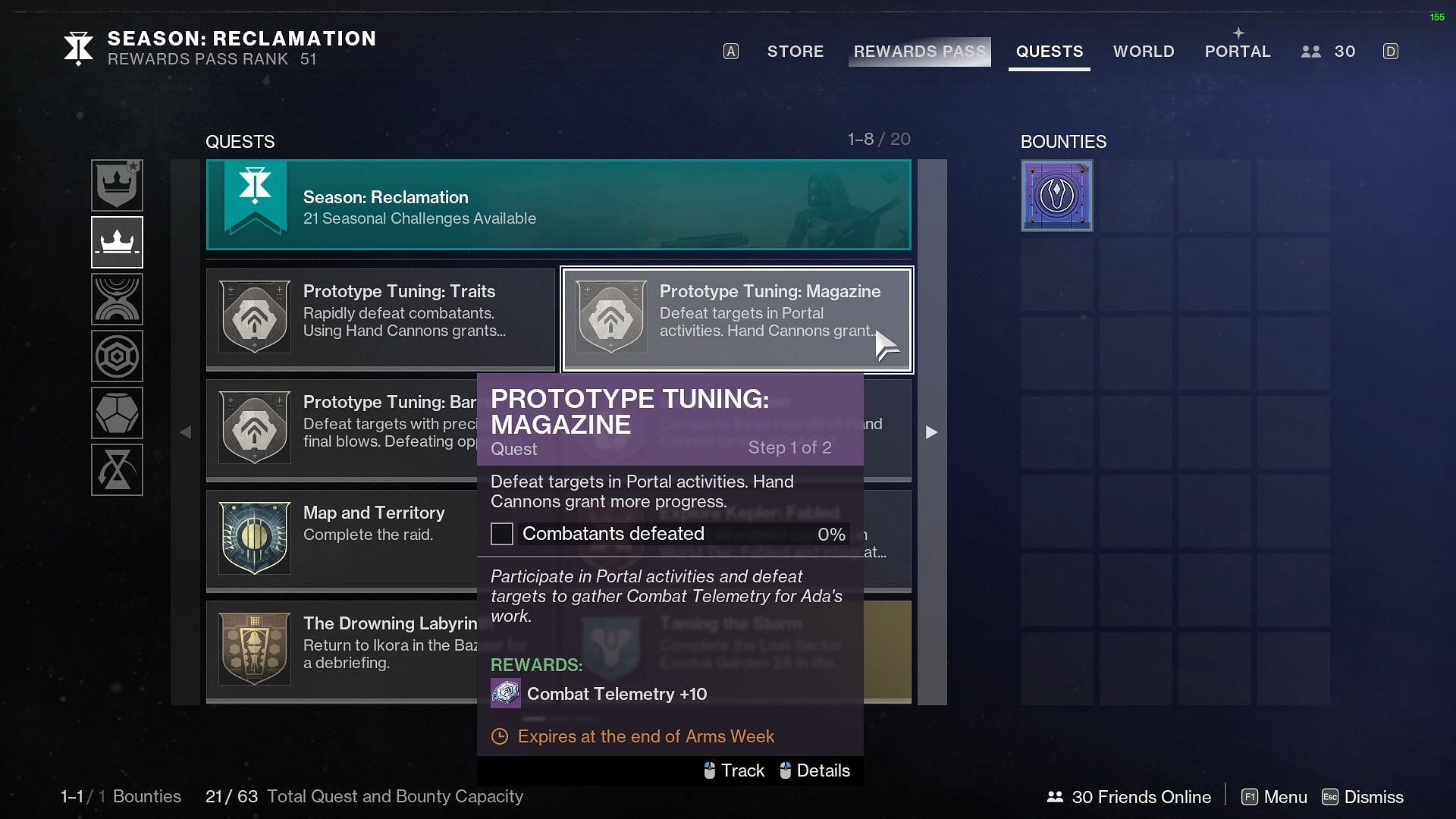 Three Prototype quests in Arms Week of Destiny 2 (Image via Bungie)