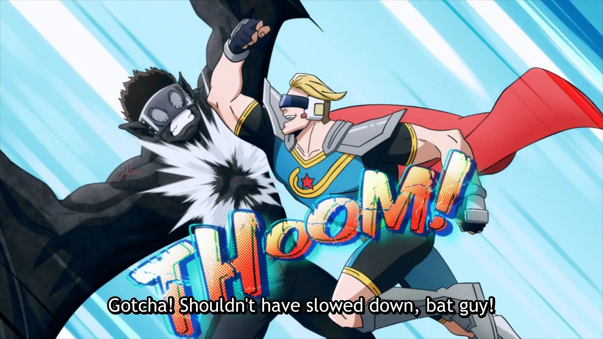 CC vs. the bat-vaillain (Image via Bones Film)
