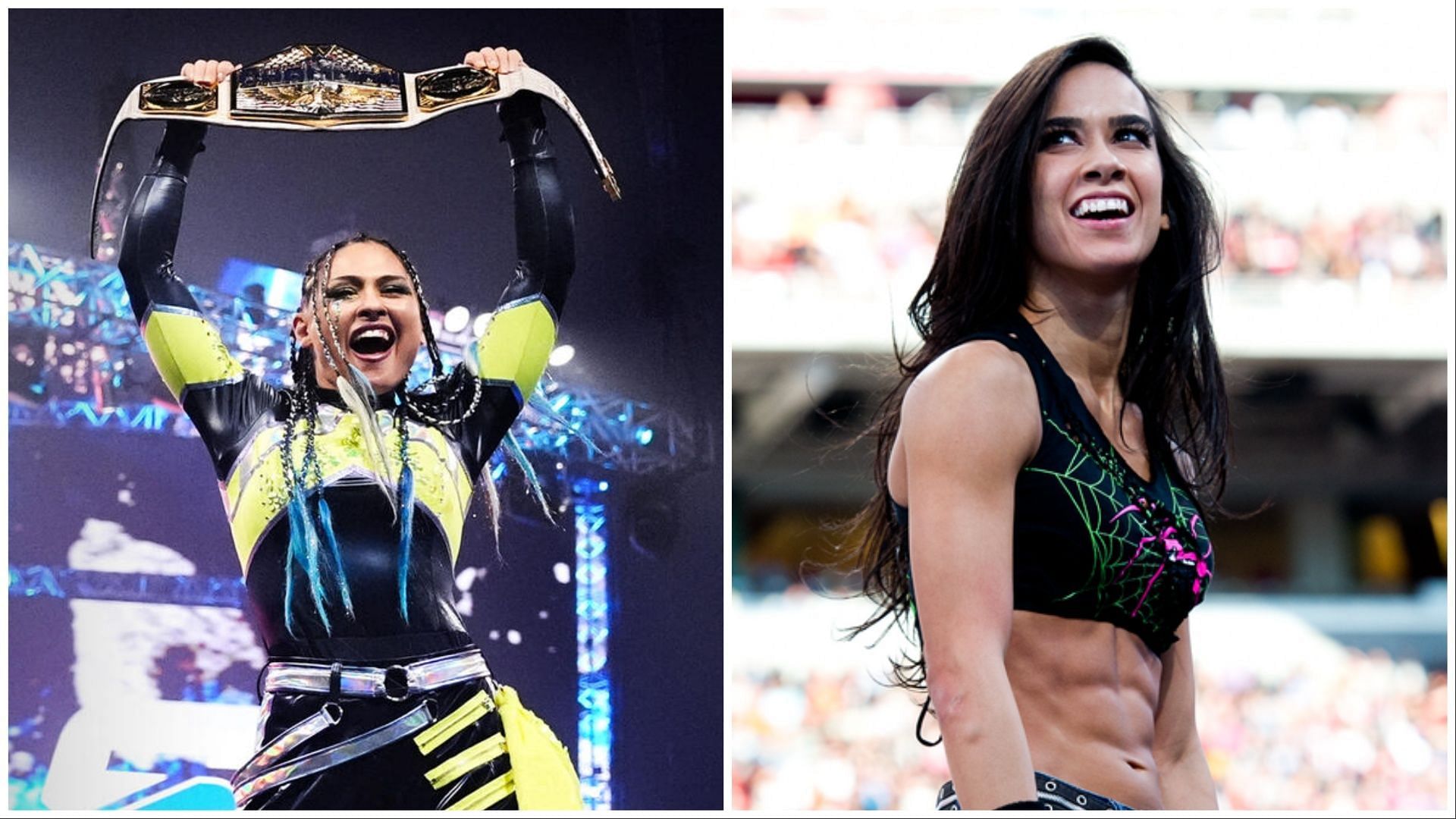 Giulia and AJ Lee. (Photos: WWE.com)
