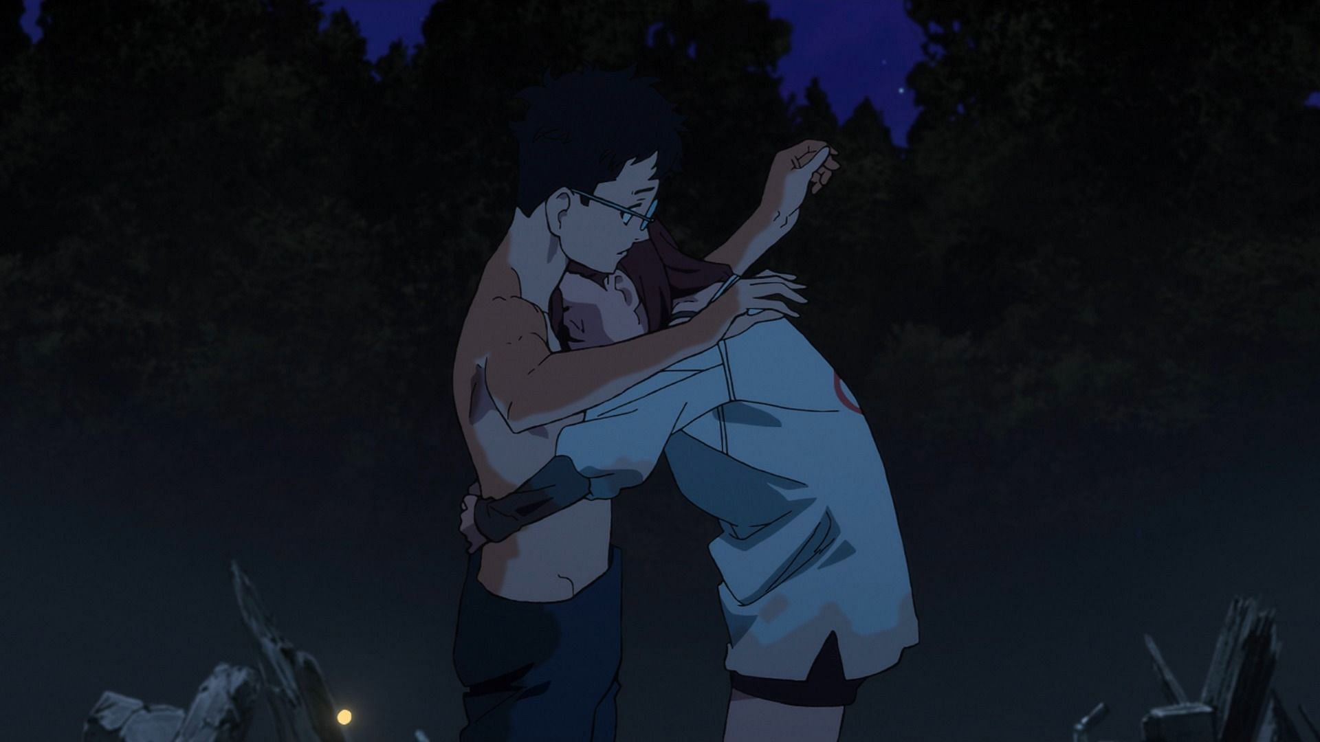 Momo hugs Okarun in DanDaDan season 2 episode 4 (Image via Science SARU)
