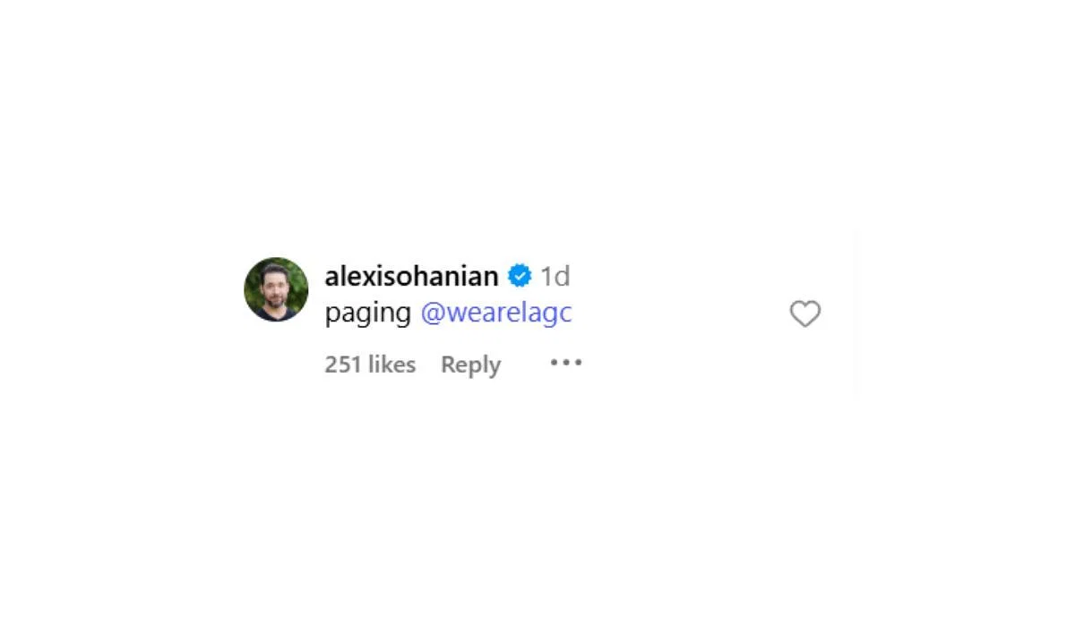 Alexis Ohanian&#039;s comment from Megan Thee Stallion&#039;s Instagram post (Source: Instagram/Megan Thee Stallion)