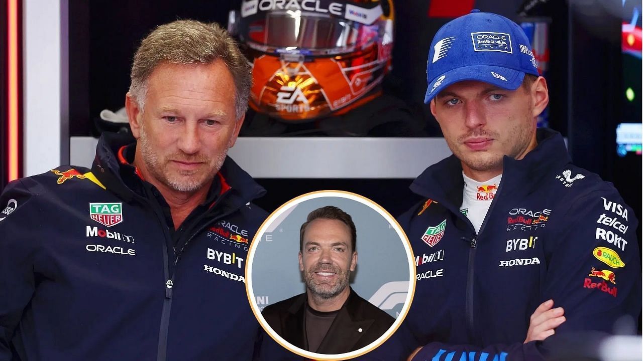 Christian Horner with Max Verstappen and Robert Doornbos [Image Source: Getty]