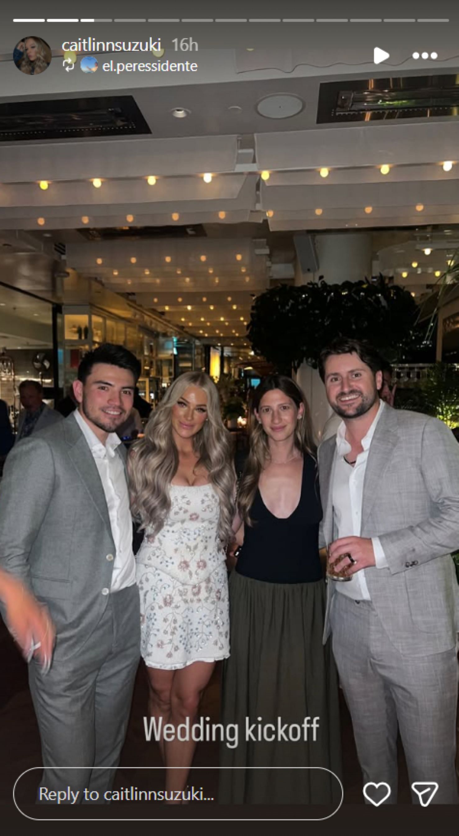 Nick Suzuki&#039;s wife Caitlin Fitzgerald&#039;s Instagram story - Credit: @caitlinnsuzuki