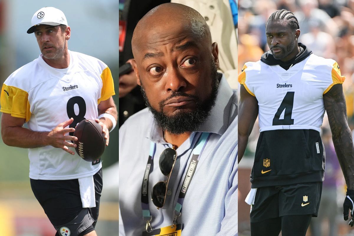 Mike Tomlin reveals true feelings on Aaron Rodgers - DK Metcalf chemistry at Steelers training camp (Image Credits - IMAGN)