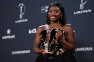 Simone Biles during the 2025 Laureus World Sport Awards winners walk at Palacio De Cibeles in Madrid, Spain. (Photo via Getty Images)