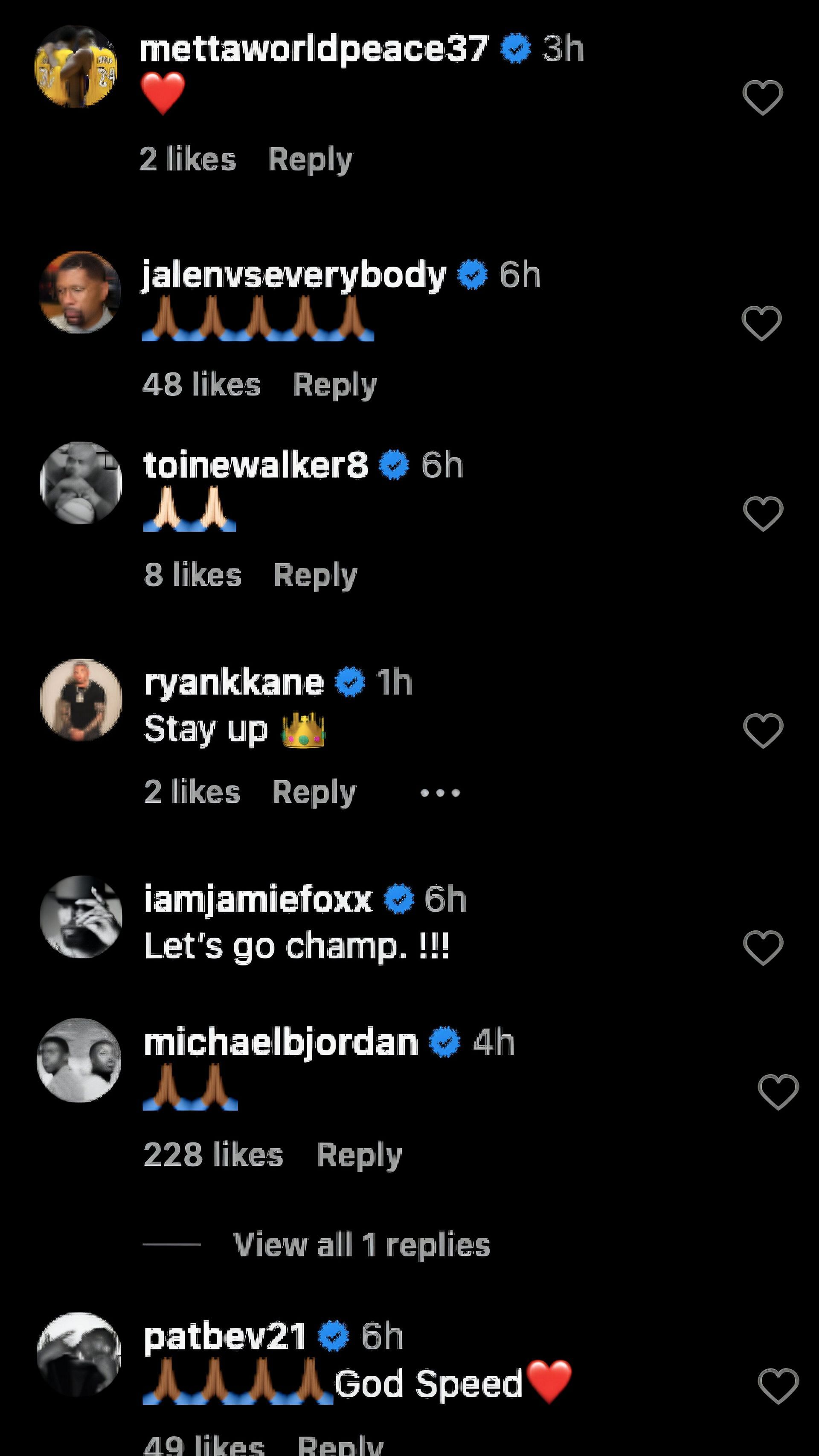 Comments on Deion Sanders&#039; post (Source: @deionsanders/Instagram)