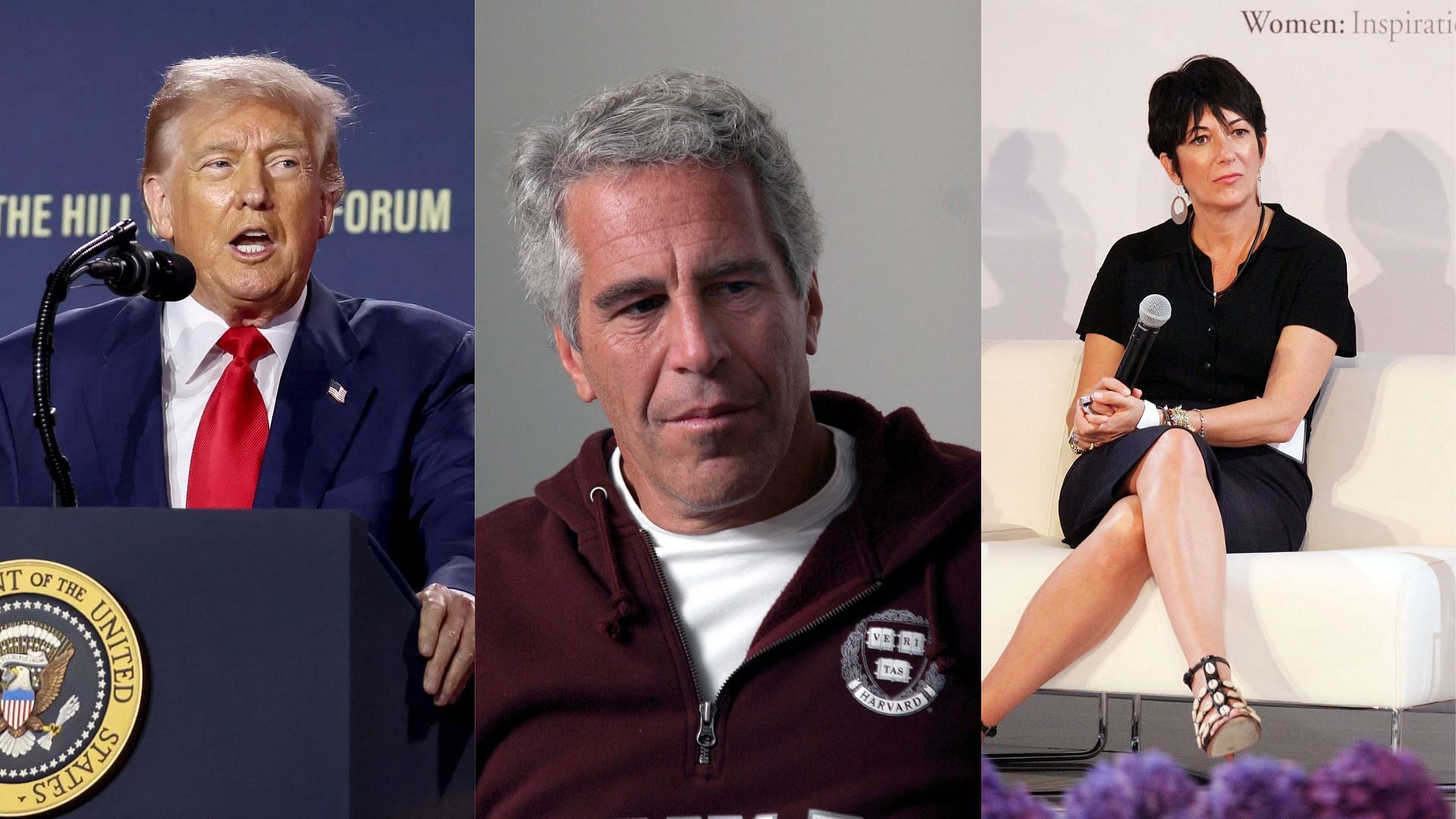 Trump, Epstein, Ghislaine Maxwell (Image via Getty)