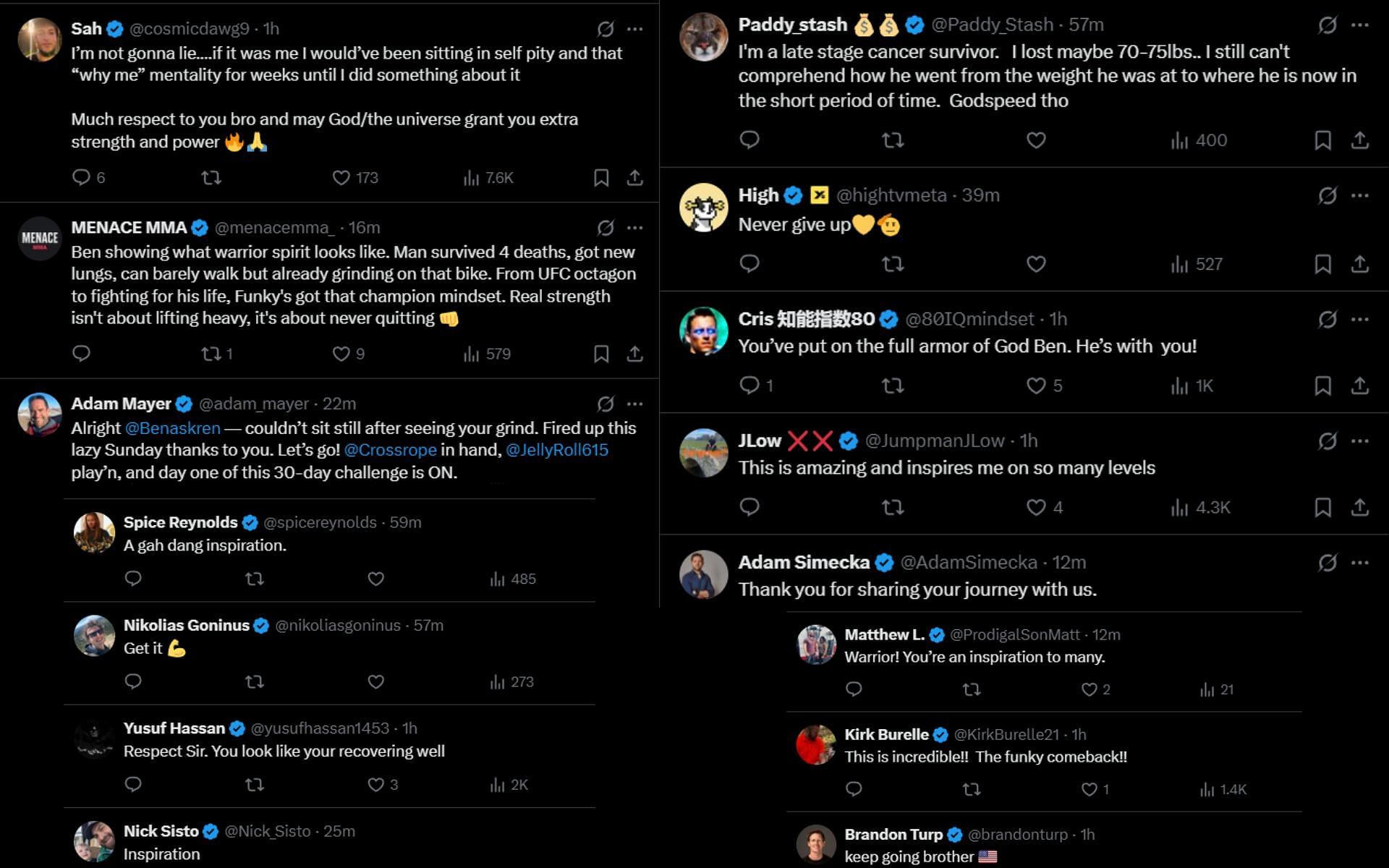 Fans react to Ben Askren sharing video of him working out. [Screenshots courtesy: @Benaskren on Instagram]