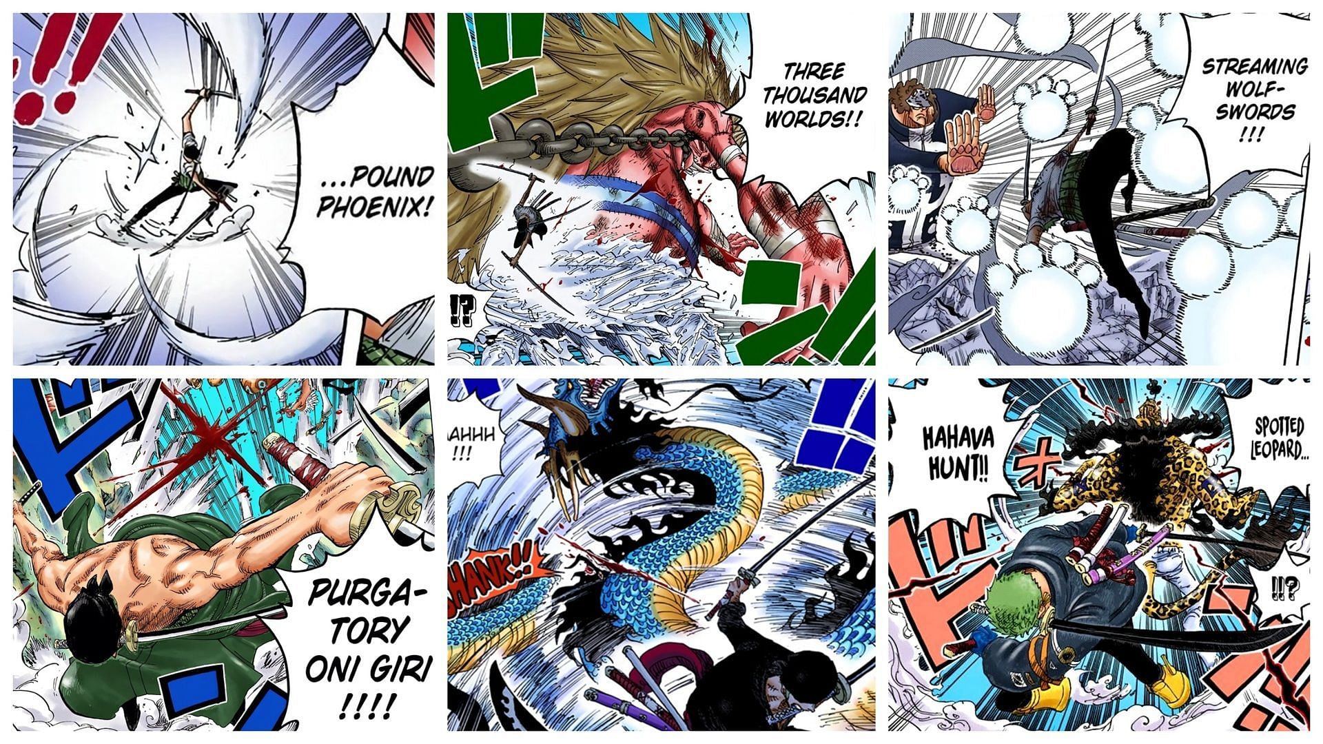 Zoro&#039;s Three Sword Style as seen in One Piece (Image via Shueisha)