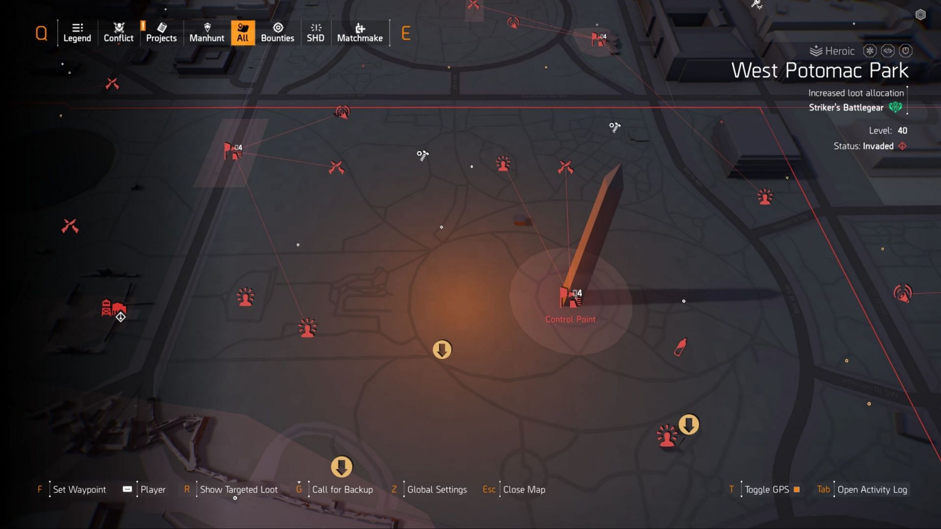 Public Executions near Washington Memorial in The Division 2 (Image via Ubisoft)