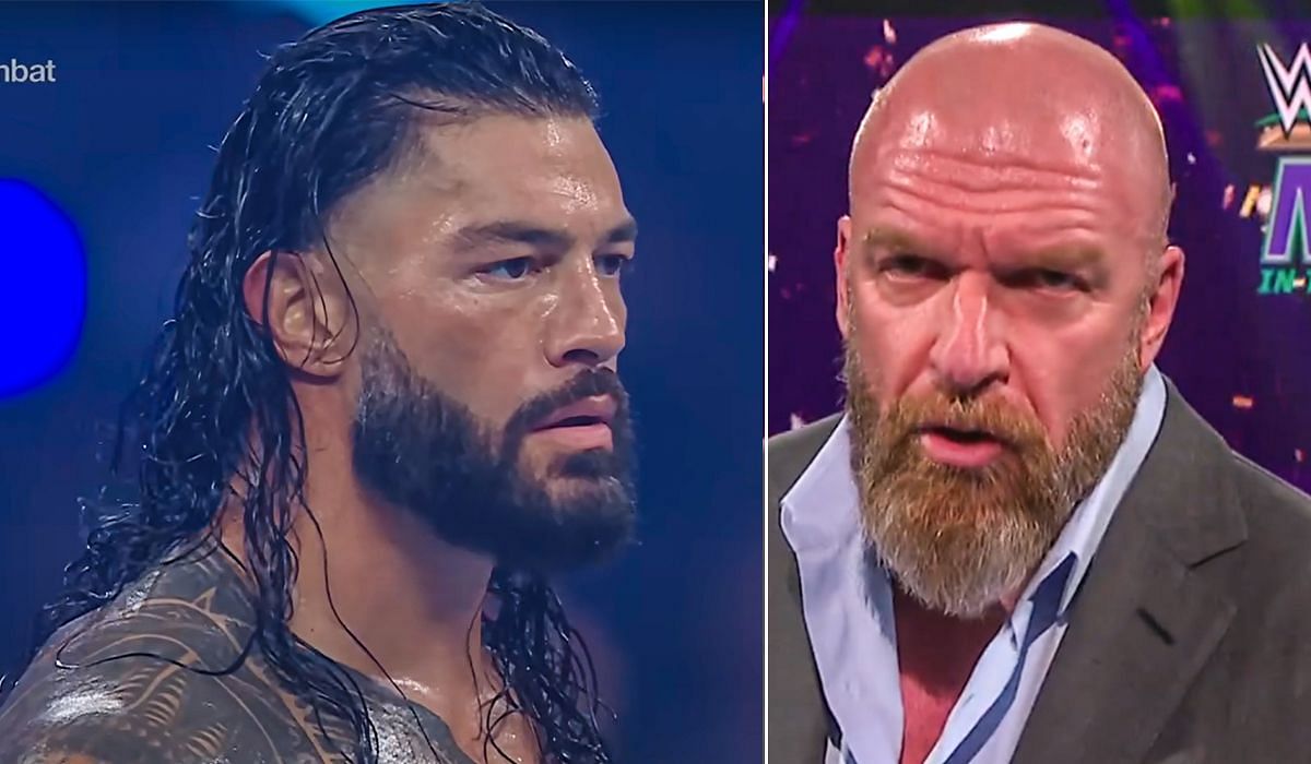 Roman Reigns &amp; Triple H. [Photo credits: WWE YouTube &amp; Triple H on X]