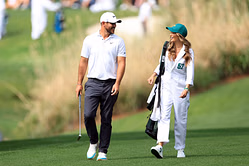 Jena Sims flaunts a pink outfit as she turns up to support Brooks Koepka at LIV Golf Andalucia