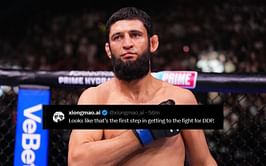 Fans react to Khamzat Chimaev landing in USA ahead of Dricus du Plessis fight at UFC 319: "Sean Strickland crashout will be legendary"