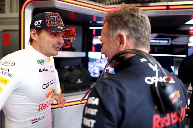 WATCH: Christian Horner brings a Max Verstappen super fan to the Red Bull motorhome to meet the Dutch driver