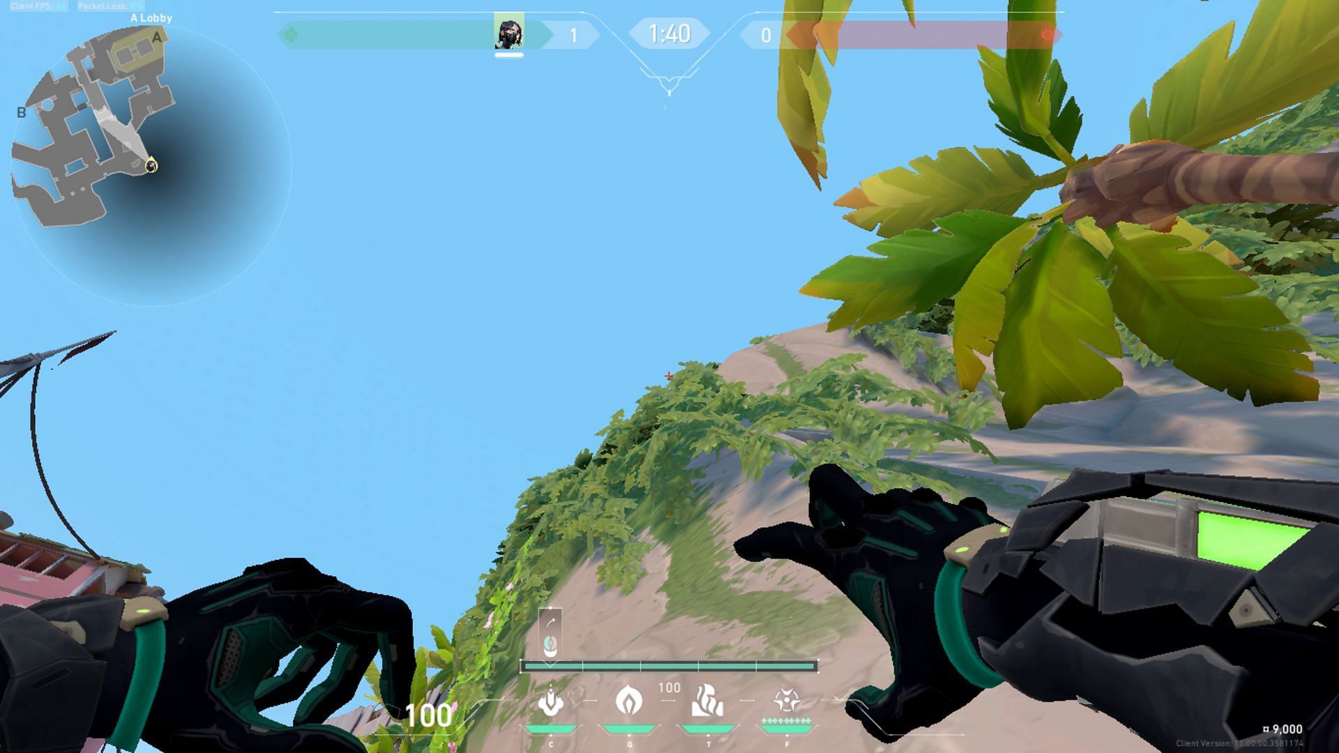 Aim at the foliage slightly towards the Right (Image via Riot Games)