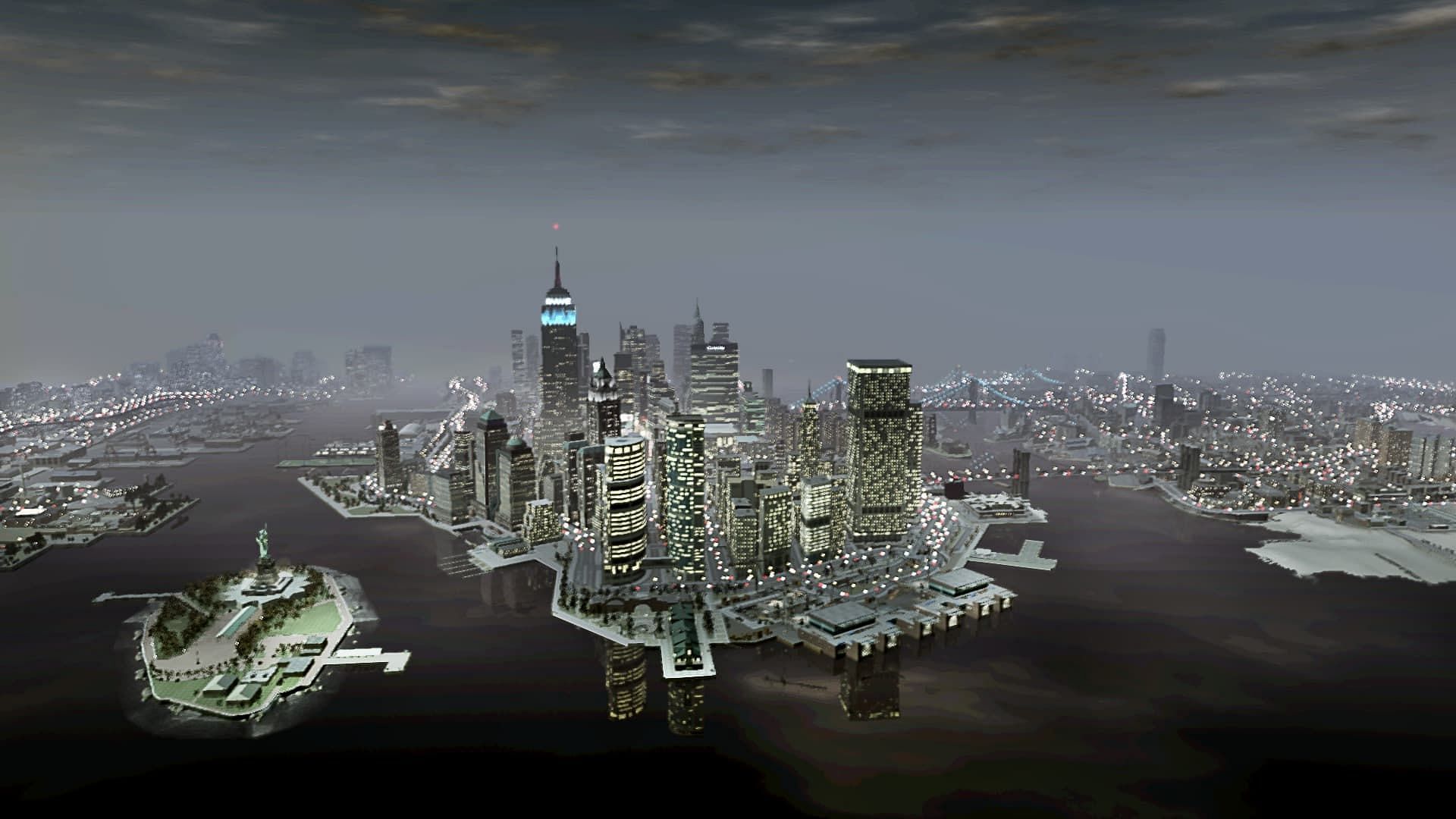 Here&#039;s a shot of Liberty City at night (Image via Rockstar Games)