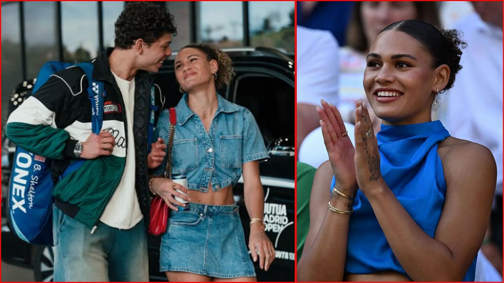 Ben Shelton and his girlfriend Trinity Rodman | Instagram (L) Getty (R)