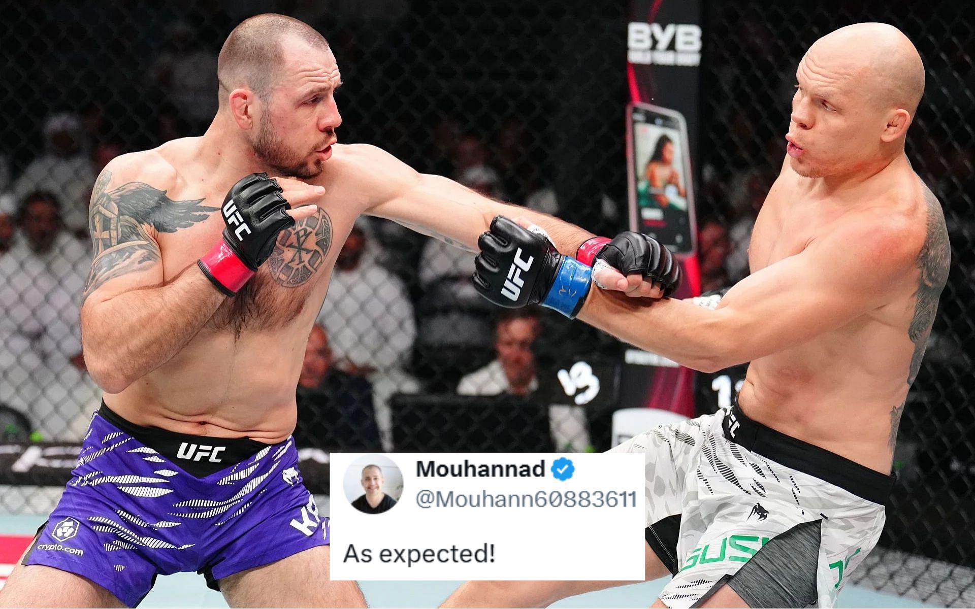 "Krylov was about to be punched through the canvas" - Fans react as Bogdan Guskov secures first-round KO against Nikita Krylov at UFC Abu Dhabi