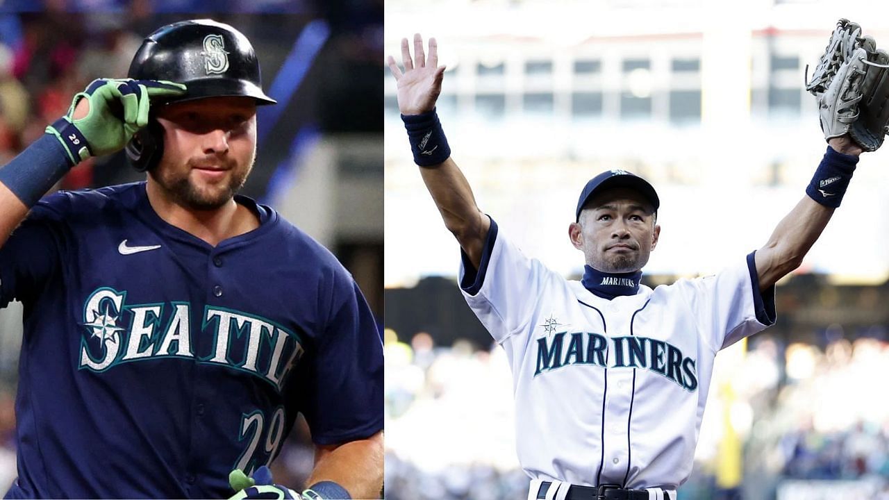 Cal Raleigh (L), Ichiro Suzuki (R) (Images from - Getty)