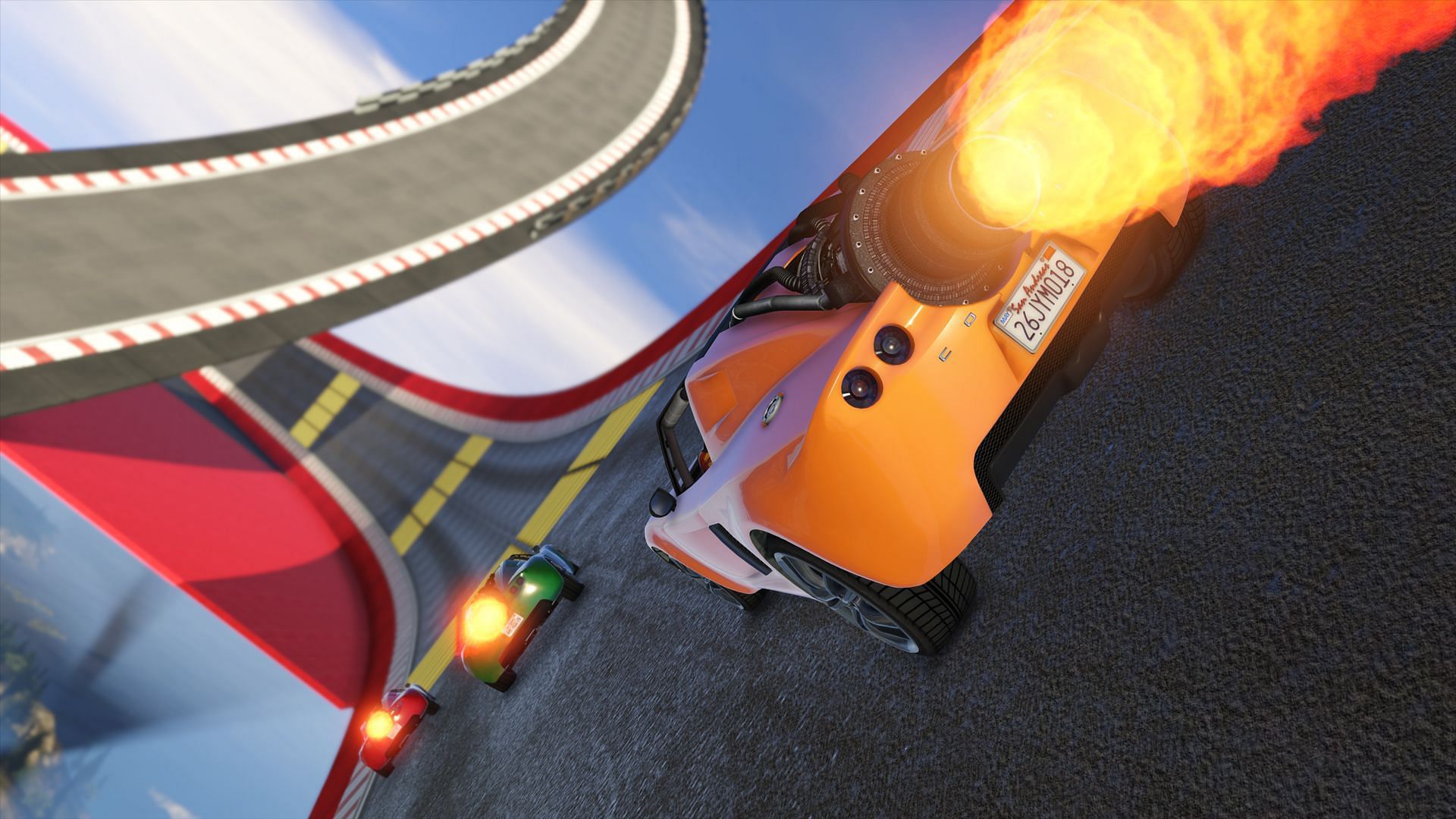 Rocket Voltic in GTA 5 Online in a stunt race (Image via Rockstar Games)