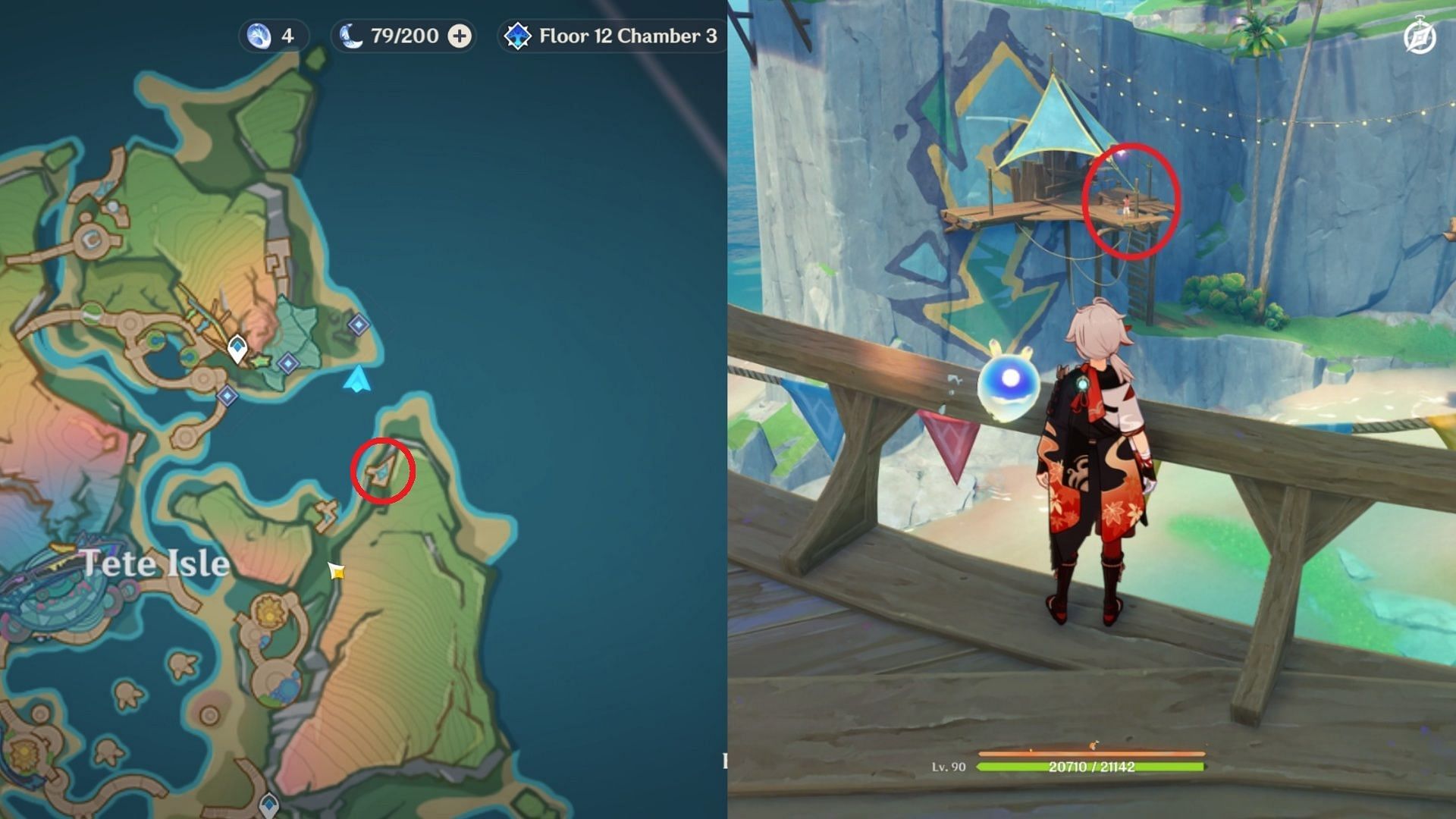 Strange Encounter of the Tete Isle Kind quest location (Image via HoYoverse)