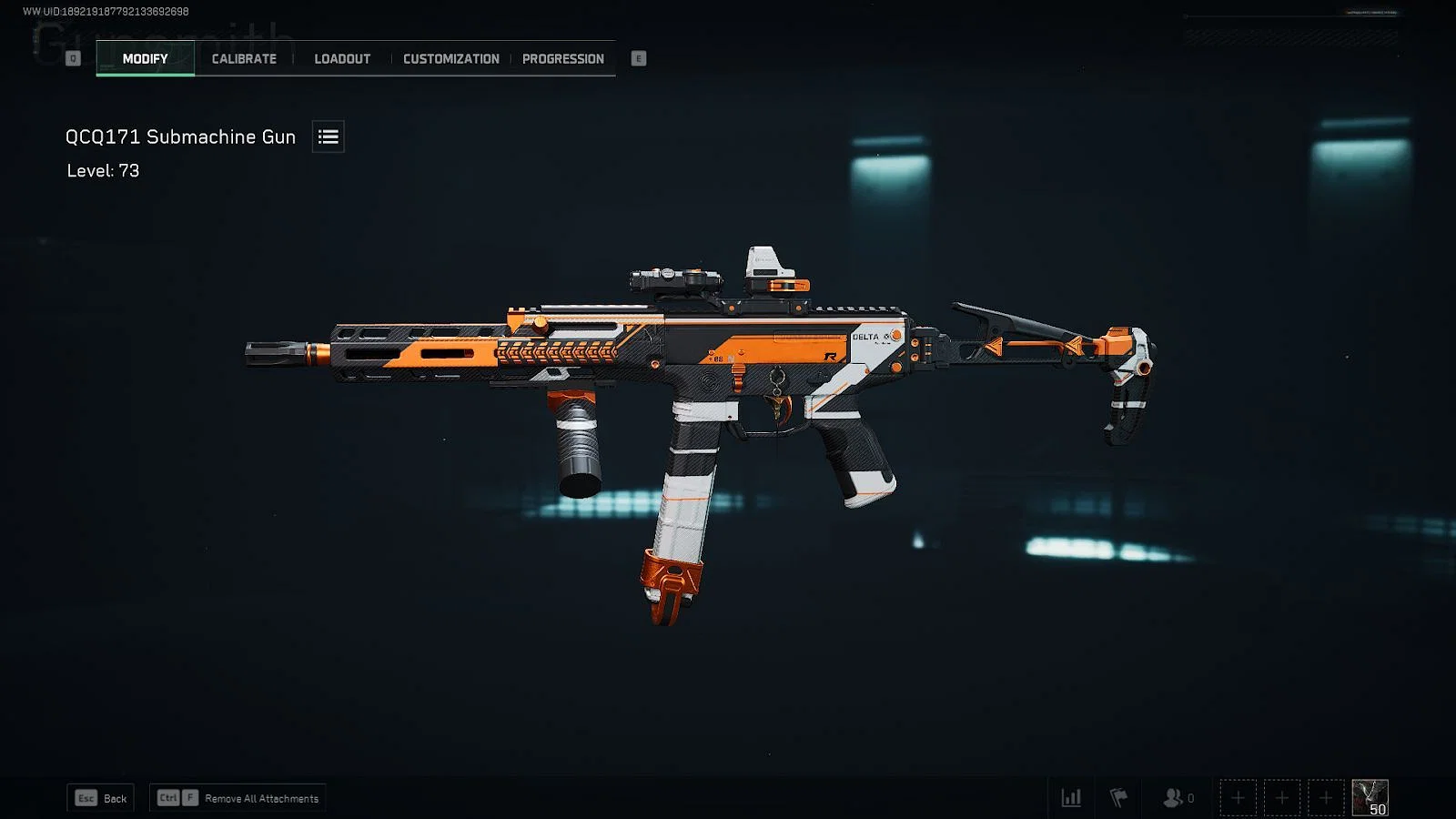 This SMG build has high hip-fire accuracy (Image via Sportskeeda Gaming / TiMi Studio Group)