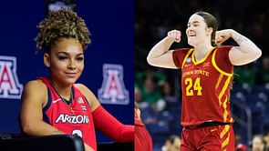 Iowa State's Addy Brown reacts to teammate Jada Williams' WNBA All-Star weekend photo dump