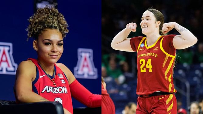 Iowa State's Addy Brown reacts to teammate Jada Williams' WNBA All-Star weekend photo dump