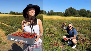 In Photos: Leafs' Max Domi and girlfriend Estelle go strawberry-picking in Ontario farm during offseason