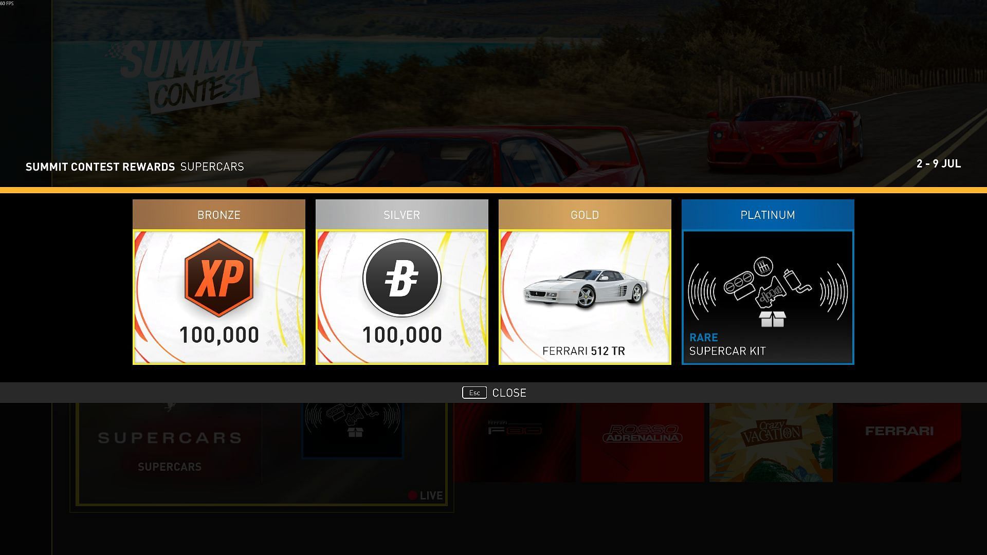 All Supercars Summit rewards (Image via Sportskeeda Gaming | Ubisoft)