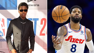 Sixers rookie VJ Edgecombe teaches Paul George viral TikTok trend 6-7: "Gonna get an edit"