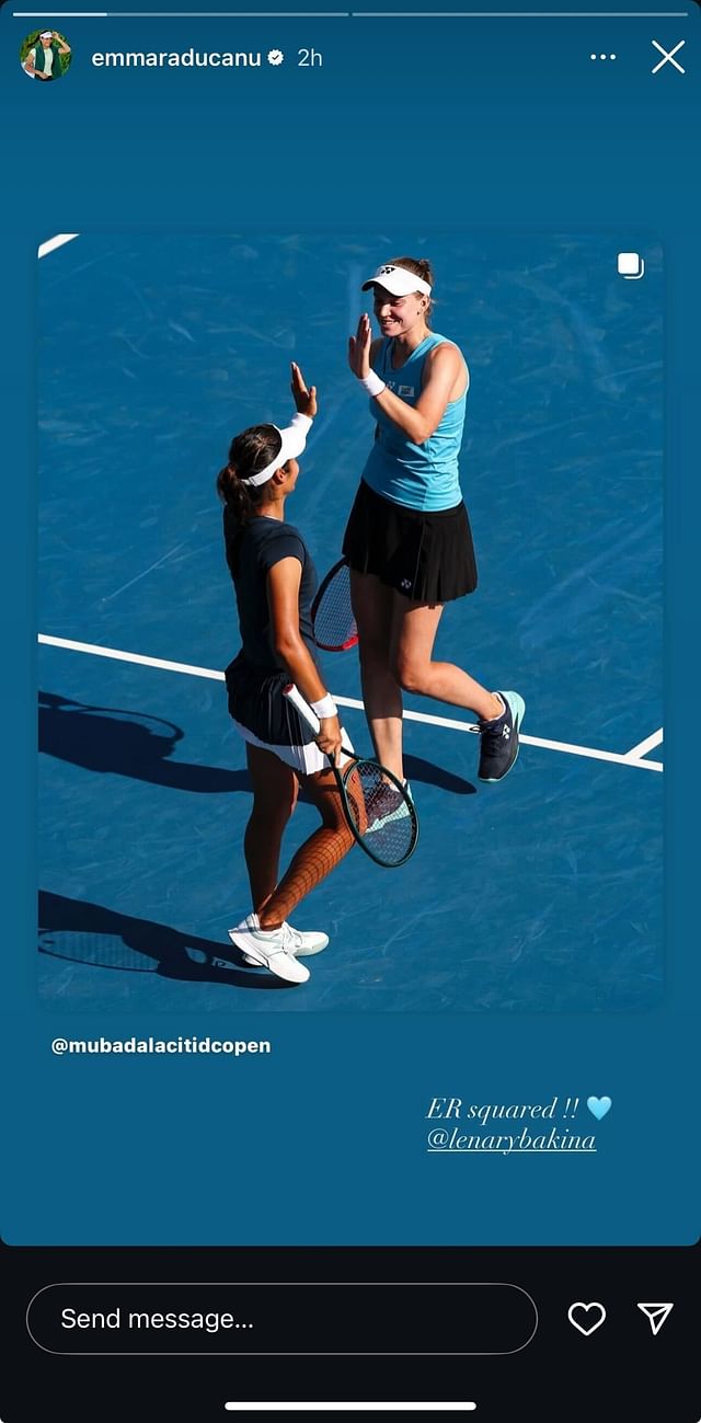 Raducanu's Instagram story