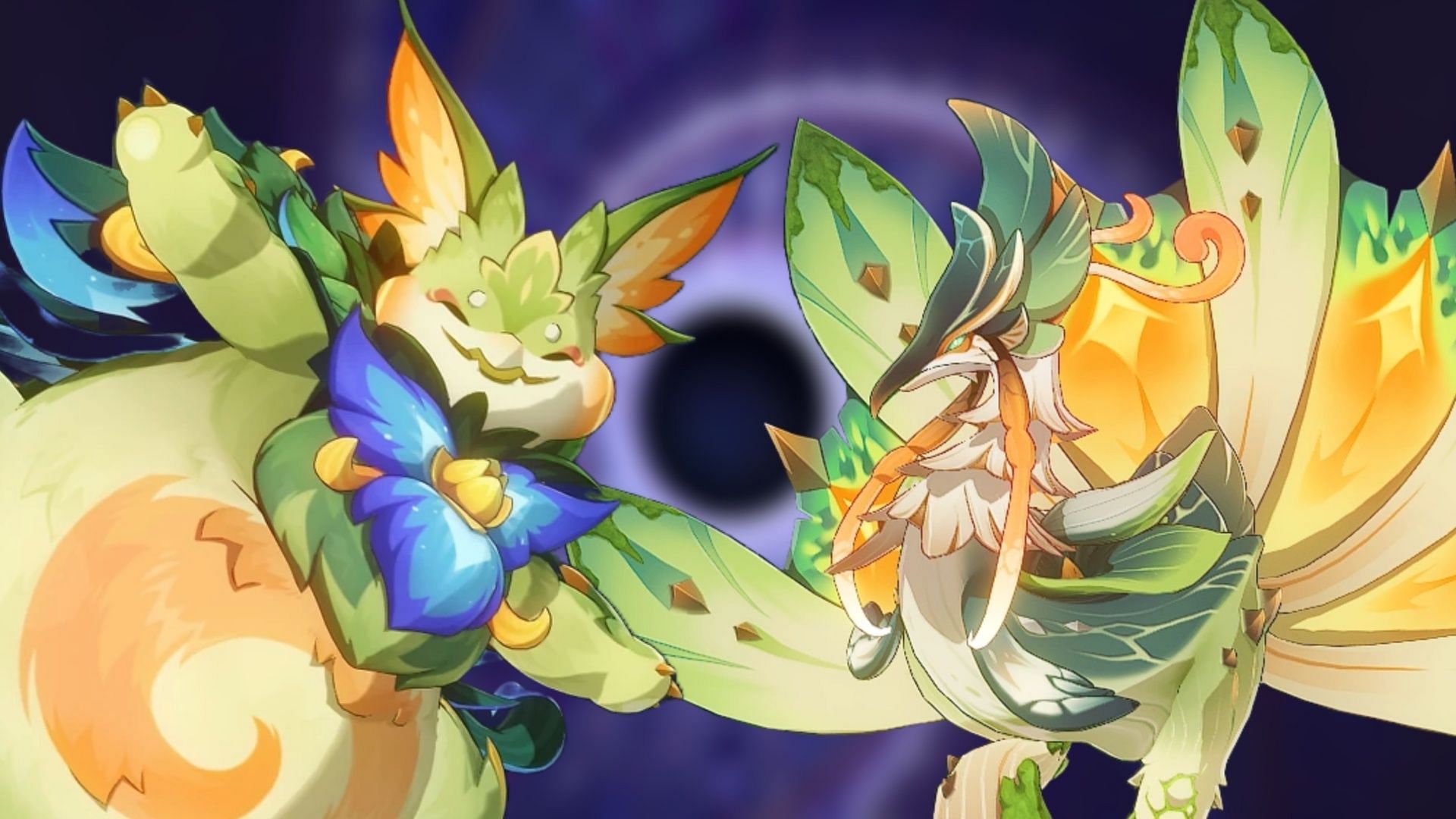 Gluttonous Yumkasaur Mountain King and Jadeplume Terrorshroom (Image via HoYoverse)