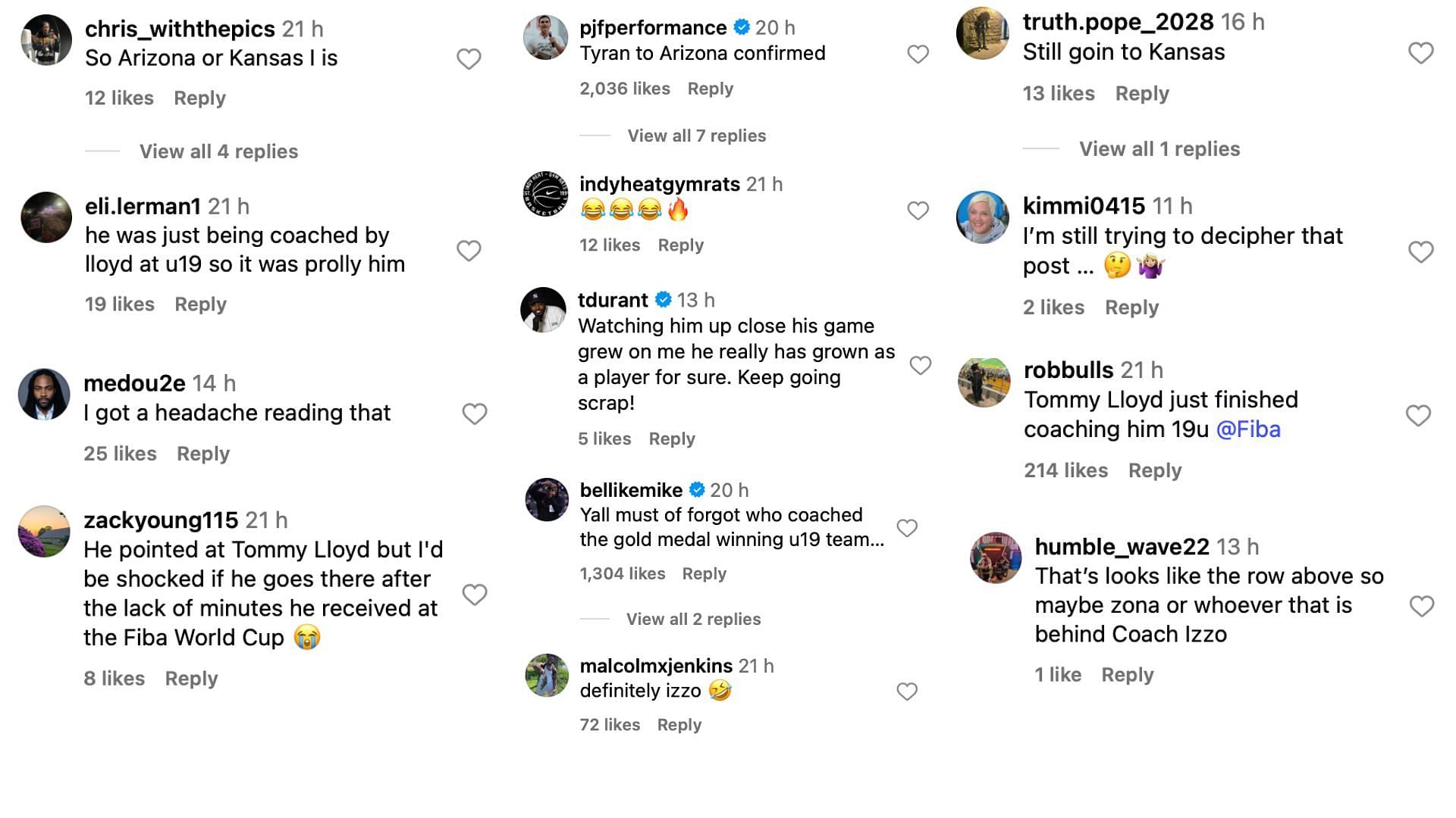 Fans buzz as 5-star recruit Tyran Stokes points toward both Tom Izzo and Tommy Lloyd during EYBL game - Image source: Instagram/sportscenternext