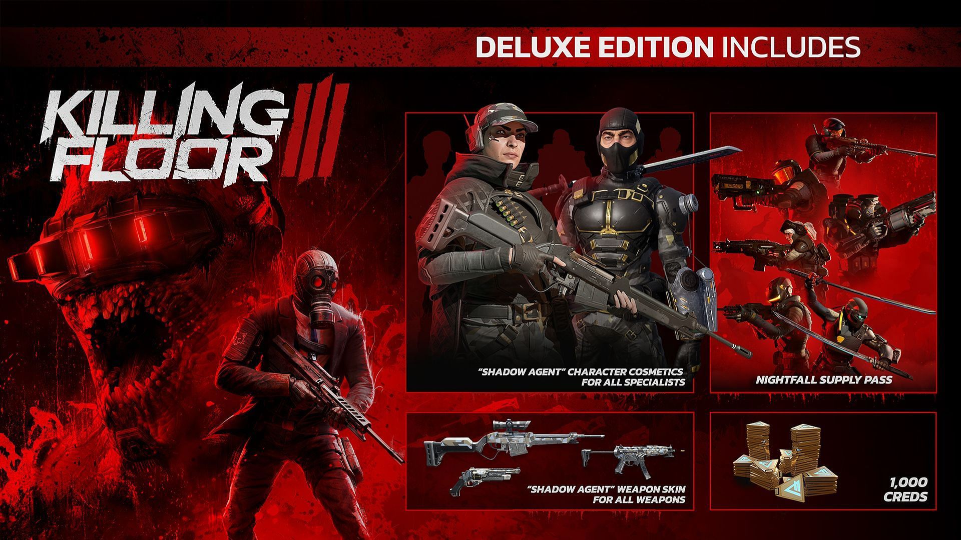 All rewards of Killing Floor 3 Deluxe Edition (Image via Tripwire Interactive || Epic Game Store)
