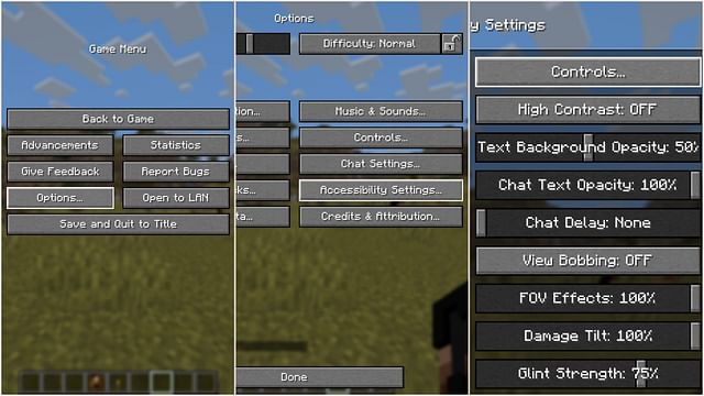 Location for the new accessibility settings (Image via Sportskeeda Gaming || Mojang Studios)