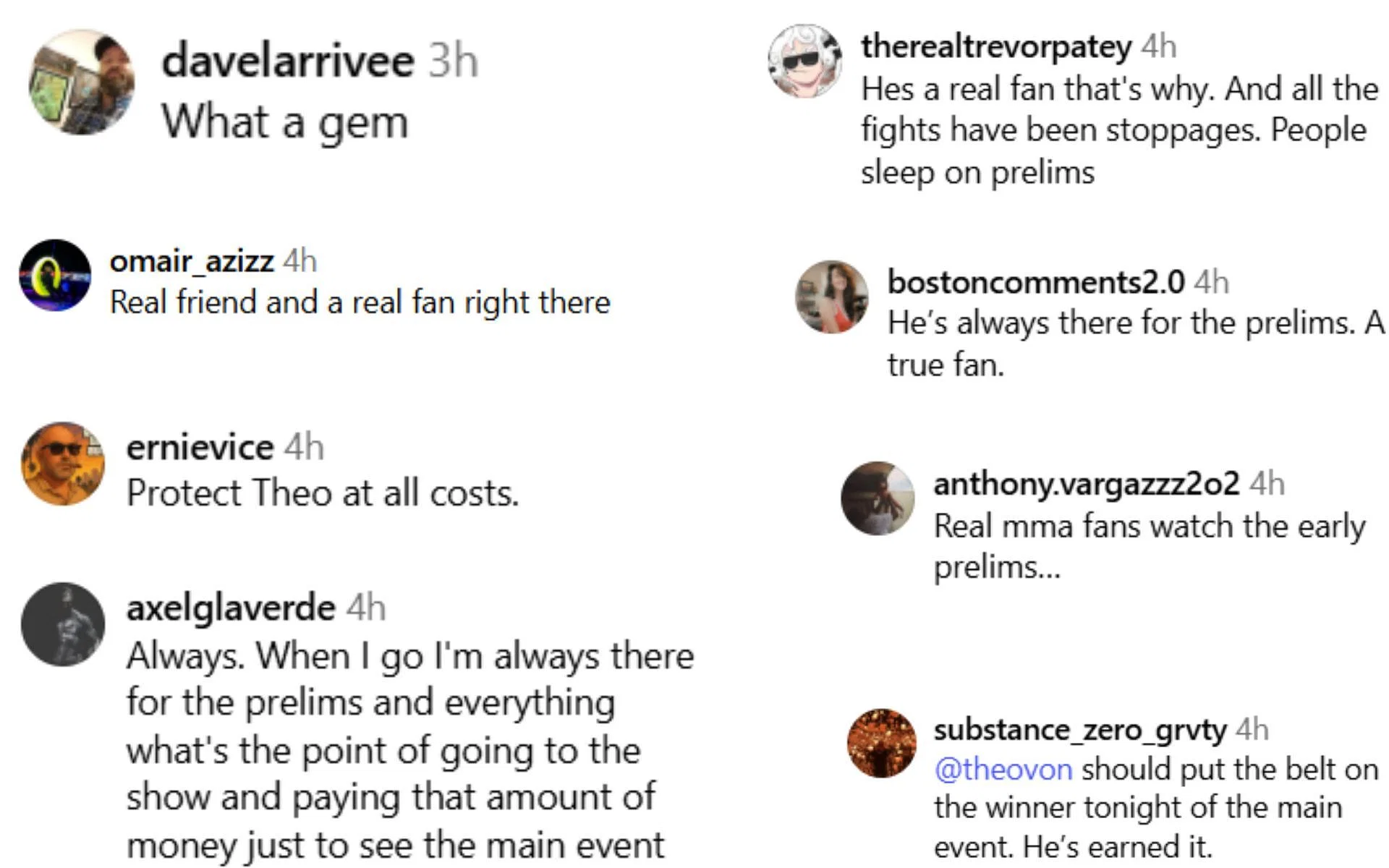 Fan reactions [Screenshots courtesy: @espnmma on Instagram]