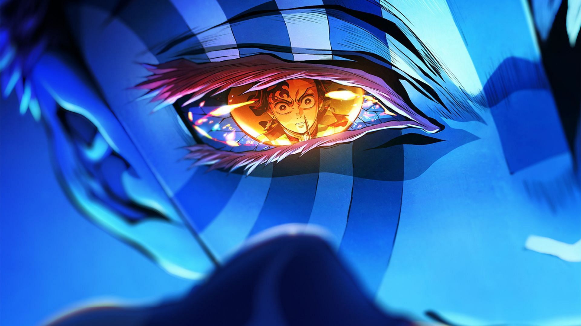 Akaza and Tanjiro as seen in the official movie poster 