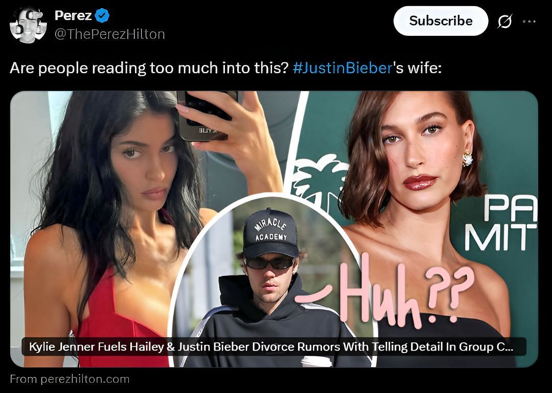 Perez Hilton&#039;s tweet (Image via X/@ThePerezHilton)