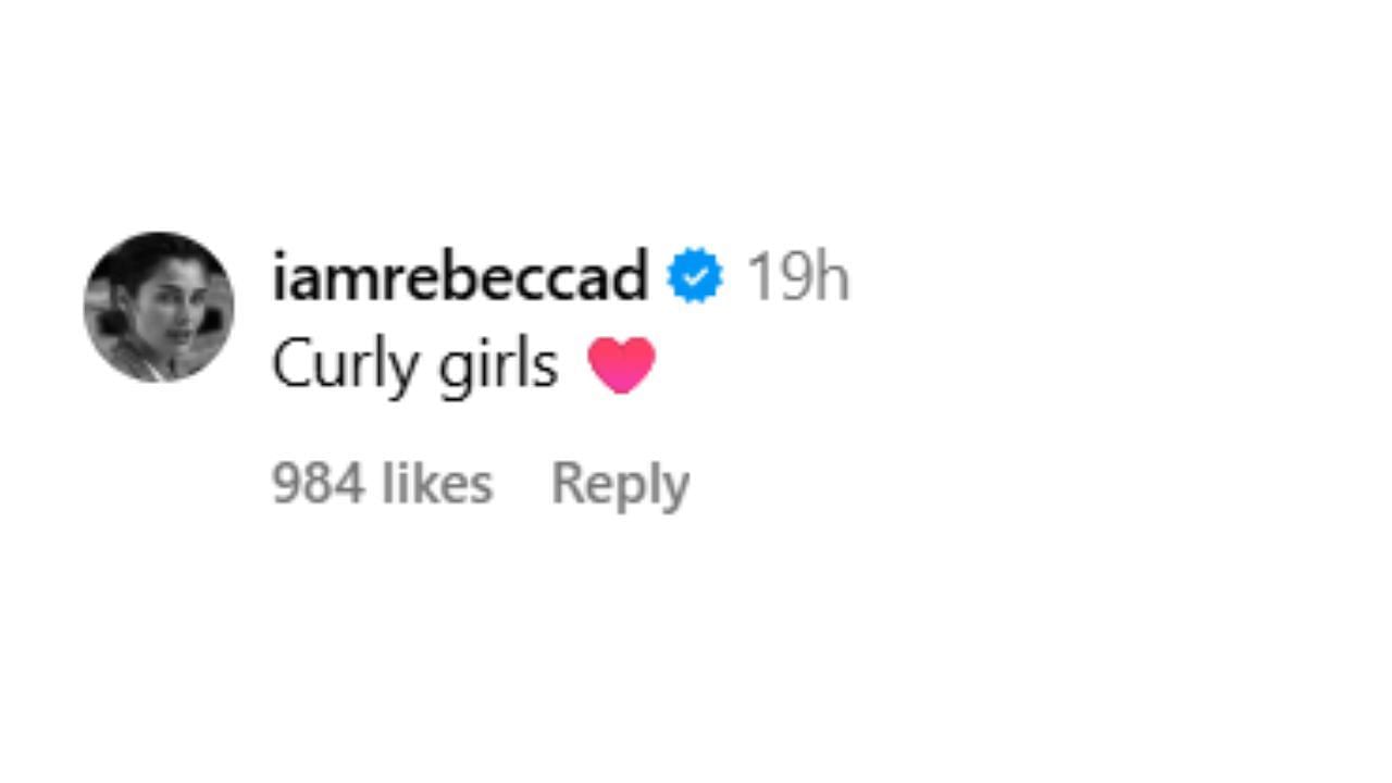 Snapshot of Rebecca Donaldson&#039;s comment...Credits-Instagram