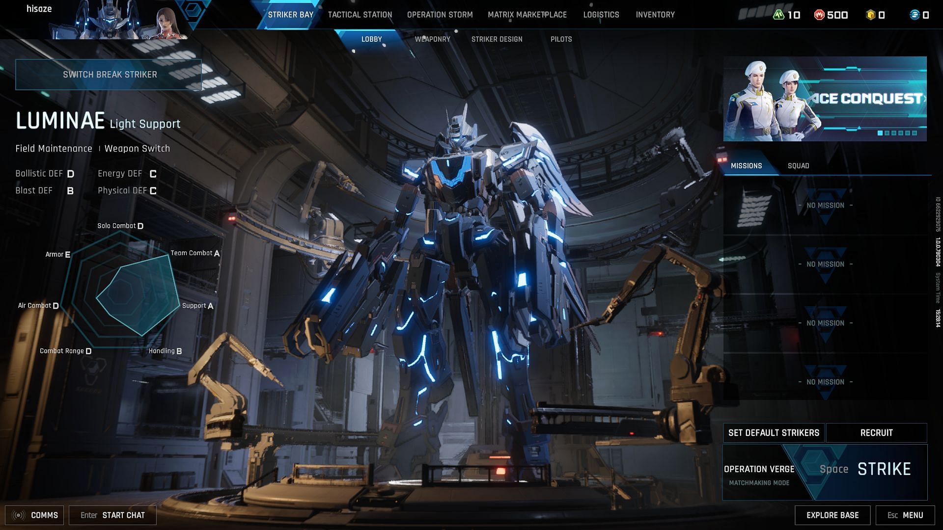 Luminae in Mecha BREAK (Image via Amazing Seasun Games)