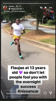 Flau'jae Johnson's stepdad Ameen Brooks shares a throwback video of her on IG story. Image via @ameen_82